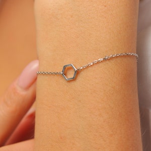 Bracelet for Small Wrist, Hexagon Bracelet, Women Bracelet