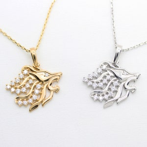925 Silver Leo Charm Necklace - Leo Zodiac Pendant - Leo Sign Zodiacal - Leo Zodiac Gift - 18k Gold Vermeil Leo Necklace
