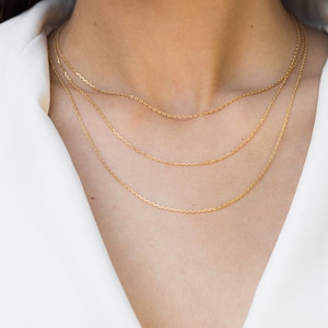 Gold Vermeil Elegant Chain Necklace - Layering Necklace - Everyday Necklace - Thin Chain - Delicate Chain Necklace - Stacking Necklace