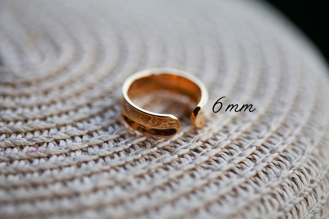 Minimalist Gold Ring 24k Gold Vermeil Adjustable Ring Gold | Etsy
