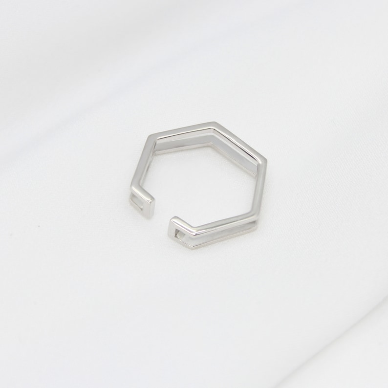 Honeycomb Stackable Ring Geometric Ring Sterling Silver Simple Ring Modern Minimal Ring Hexagon Ring