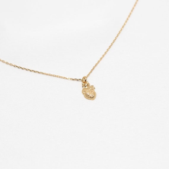 Anatomical Heart Necklace – 18k Gold Plated Medical Pendant – Human Heart Charm – Doctor & Nurse Jewelry