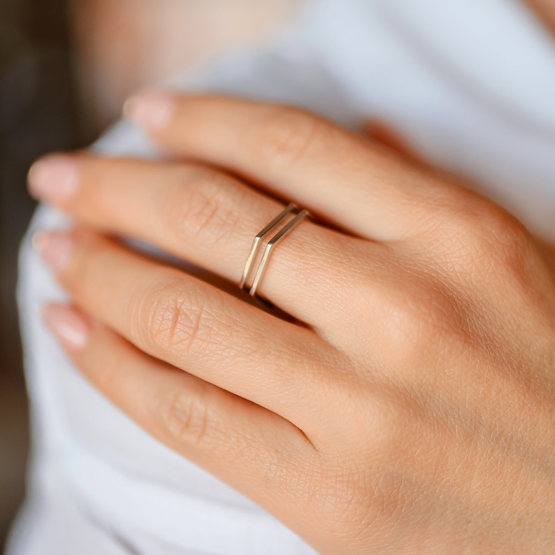 Honeycomb Stackable Ring Geometric Ring Sterling Silver Simple Ring Modern Minimal Ring Hexagon Ring
