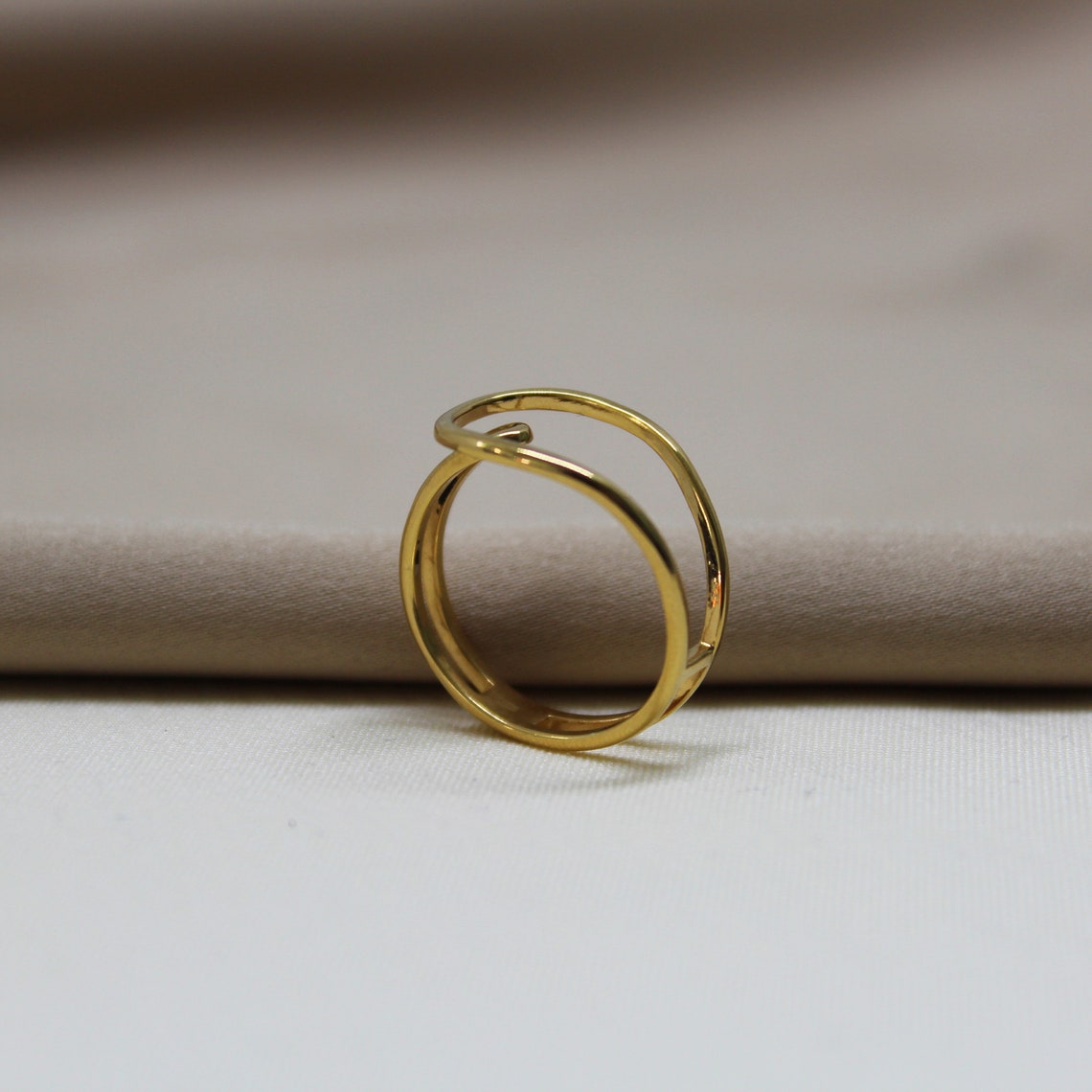 Adjustable Ring For Women Open Bar Ring 24k Gold Vermeil Etsy