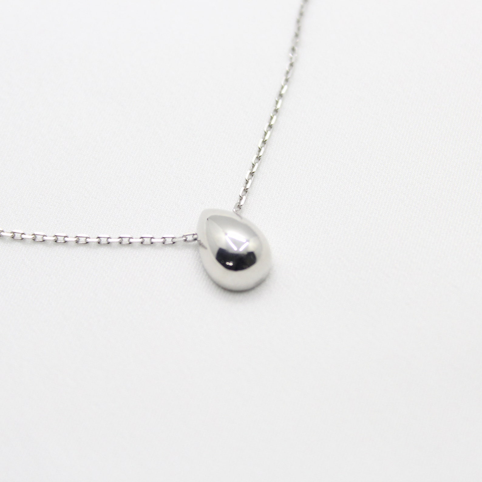 Teardrop Necklace Sterling Silver Teardrop Shape Pendant Etsy