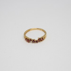 Dainty CZ Ring 24k Gold Vermeil Thin Ring Red Blue Green White Black Cubic Zirconia Ring Minimalist Ring Red