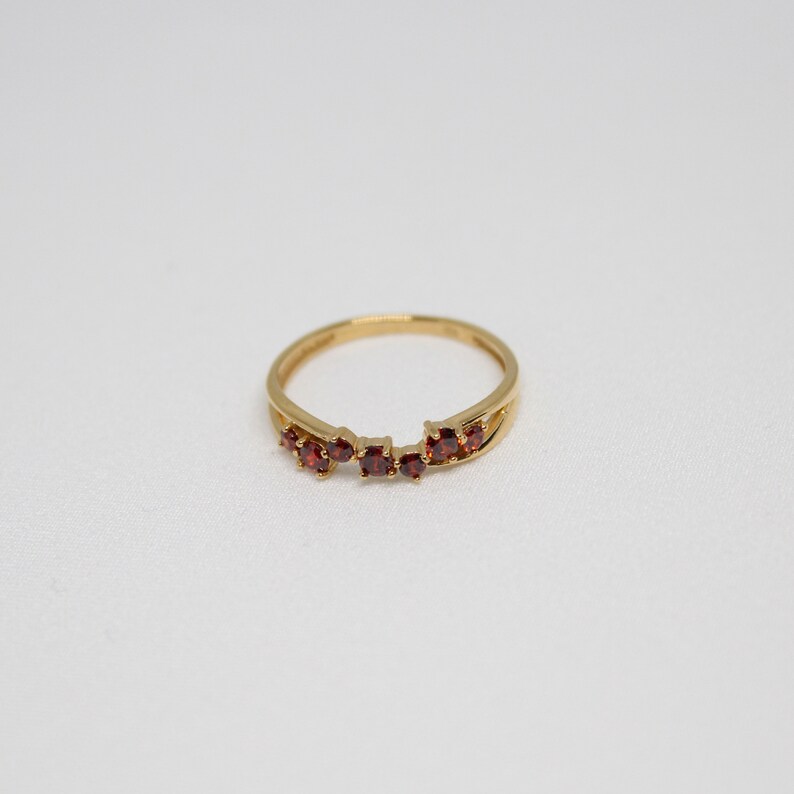 Dainty CZ Ring 24k Gold Vermeil Thin Ring Red Blue Green White Black Cubic Zirconia Ring Minimalist Ring Red