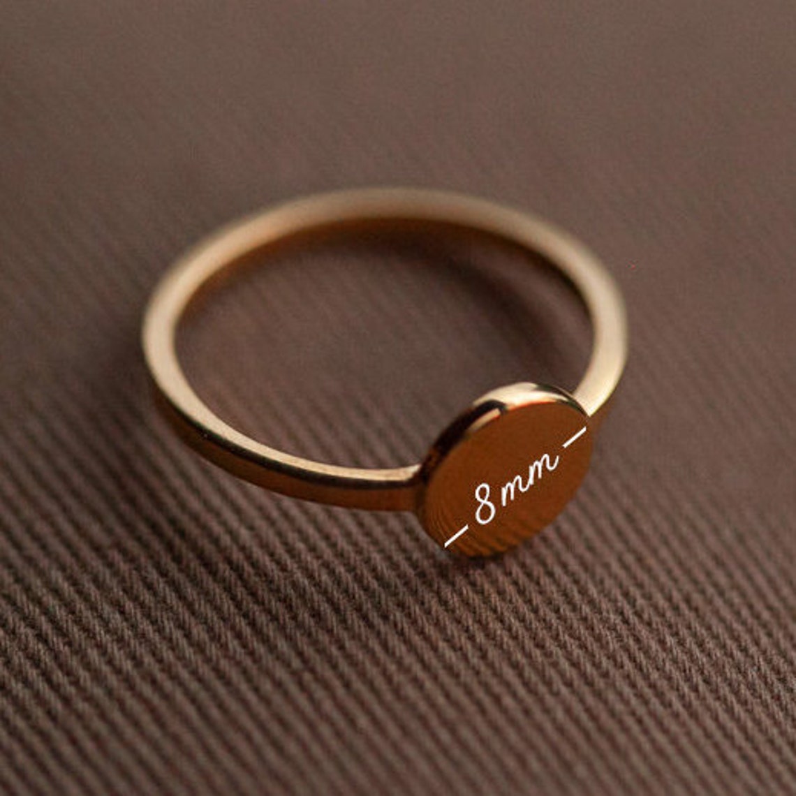 Gold Disc Ring 24k Gold Filled Disk Ring Gold Stacking Ring Etsy