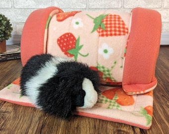Soft Fleece Tunnel for Guinea Pig Cage - Guinea Pig Accessories - Guinea Pig Bed Handcrafted Pet Bed - Birthday Gift for Girl