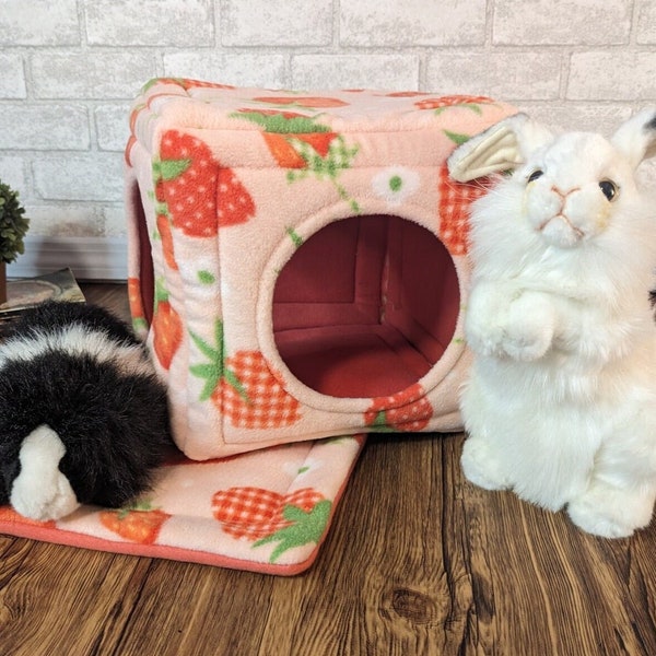 Spring Guinea Pig - Guinea Pig Fleece Bed Rabbit Bed Cozy Handcrafted Pet Bed Personalized Pet Accessories Mother's Day Gift