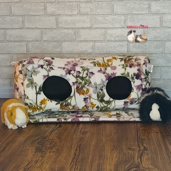 Wildflowers | Guinea Pig Bed | Small Pet | Piggy Penthouse | Autumn | Cage Accessories | Guinea Pig Cube | Hidey Hut | Gift