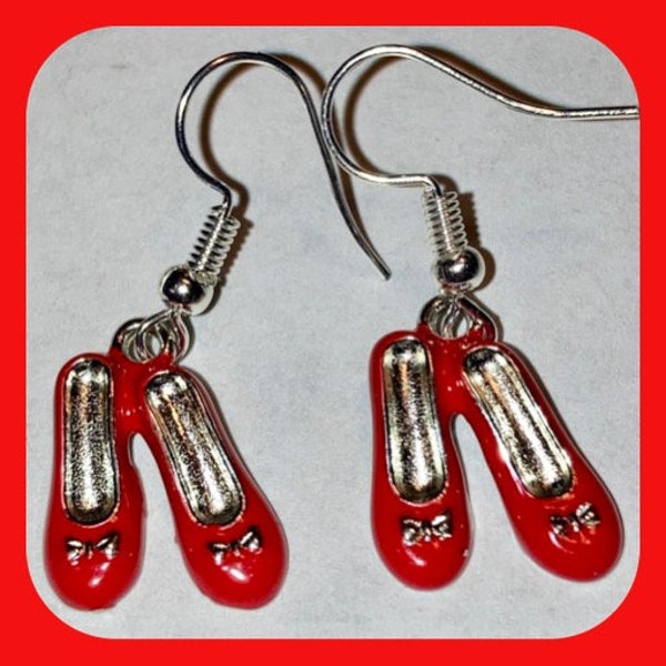 New Cute Whimsical Wizard of Oz Ruby Slippers Earrings Judy Garland A 100th Birthday Tribute! ~June 10th!