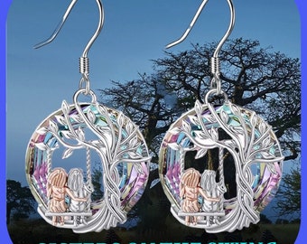 New Exquisite Tree of Life Swing Sisters Best Friend Love Earrings