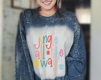 Jingle all the Way sweatshirtChristmas sweatshirtladies sweatshirtOff the shoulder Christmas sweatshirtholiday shirtGifts for her