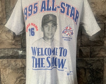 Vintage Hideo Nomo Tornado Warning #16 Los Angeles Dodgers MLB