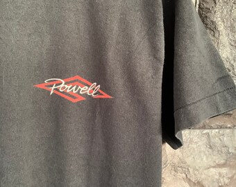 スケートボード 90's powell logo T black original T-Shirt VTG Bones 80s 90s Powell Peralta Ripper Skateboard