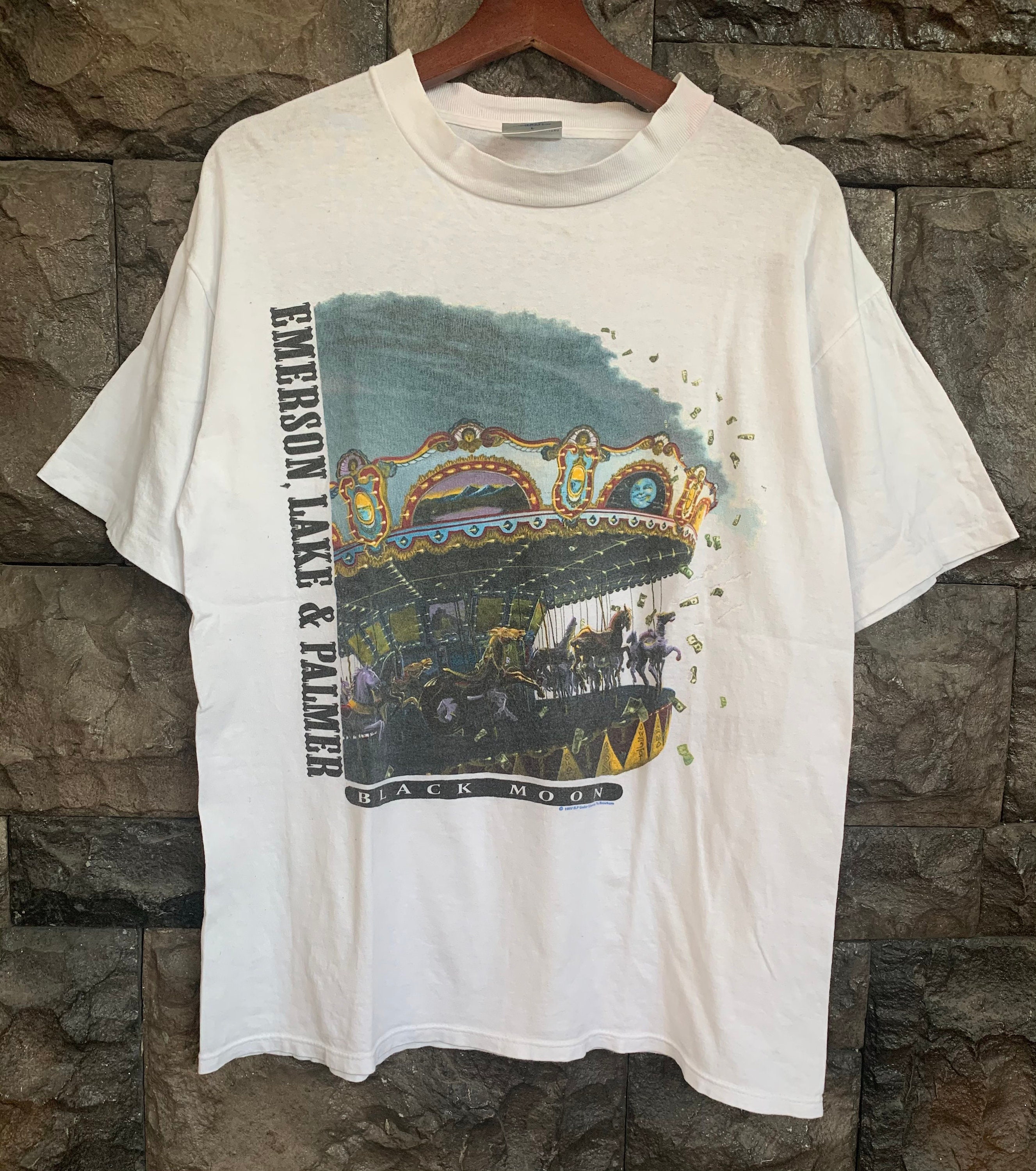 EMERSON,LAKE & PALMER TOUR 1992 Tシャツ XL EMERSON LAKE & PALMER World Tour 1992 Vintage Tee Shirt XL