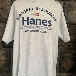 Vintage 90s Hanes Big Logo Graphic T Shirt - Etsy