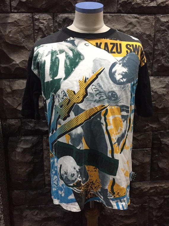 Vintage J-league Kazu Swirls Japan Football Player Full