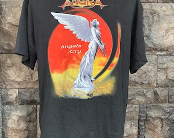 90s ANGRA アングラ ©︎1996 Holy World Tour Tee ANGRA 97年 来日公演 Tシャツ ②の通販 by こここ shop｜ラクマ