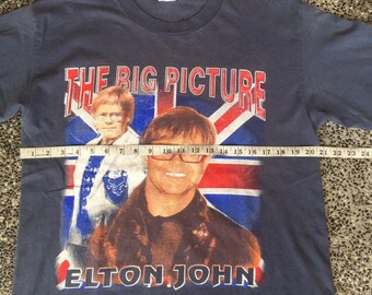 90s エルトン・ジョン『The Big Picture』ヴィンテージ Tシャツ 90年代ヴィンテージ「The Big Picture」エルトン・ジョンTシャツ（長袖