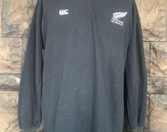 Vintage 90s Canterbury New Zealand All Blacks Steinlager Rugby