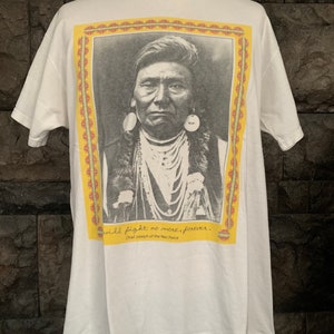 Vintage 00s Chief Joseph Portrait T-shirt / American Native Leader Photo Print T shirt