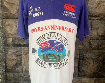 Vintage Canterbury New Zealand 150th Anniversary Sailing Big Logo Shirt