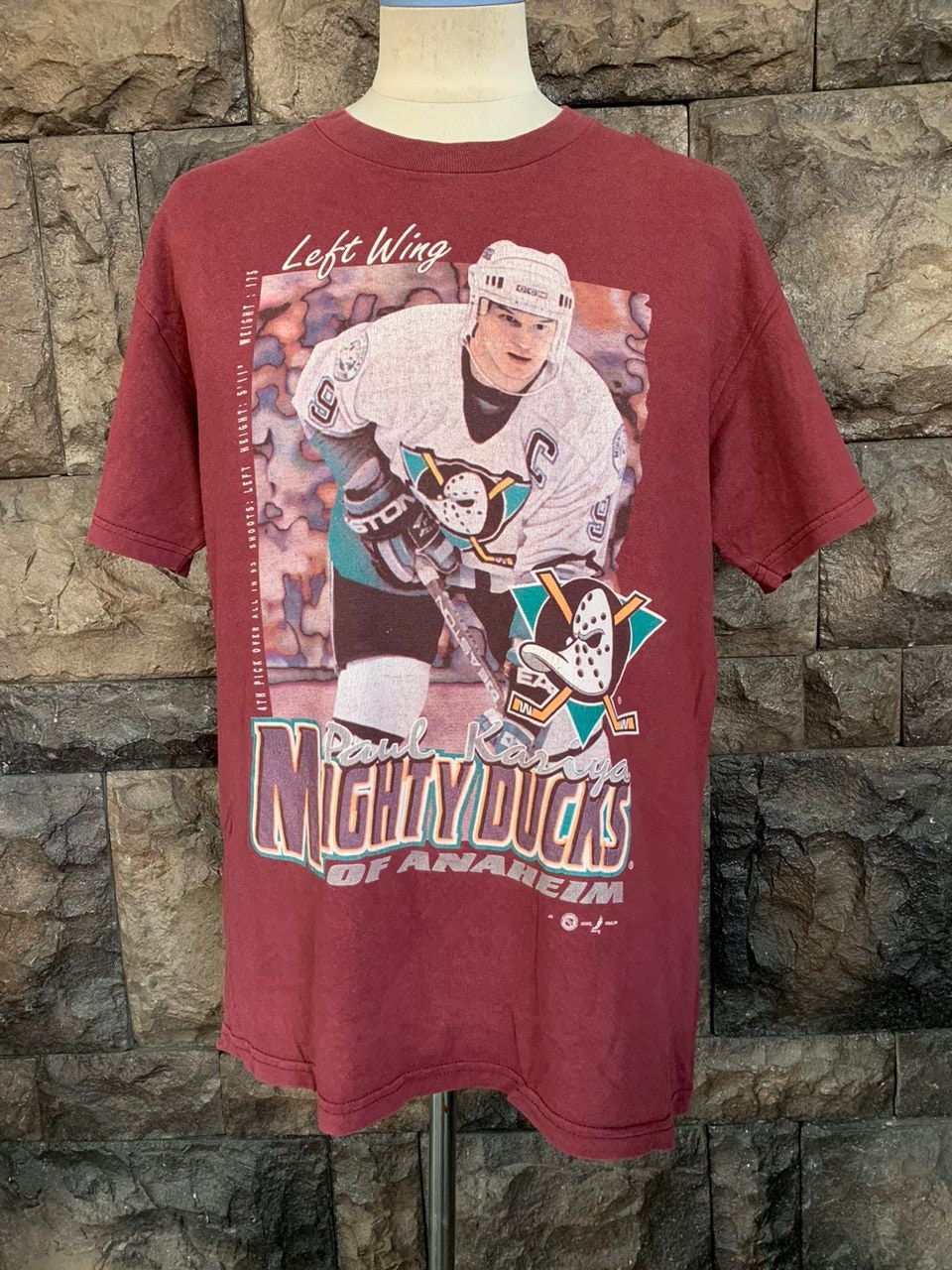 Vtg 90s mighty ducks anaheim quack attack hockey ice nhl shirt tee gray 2xl  competitor