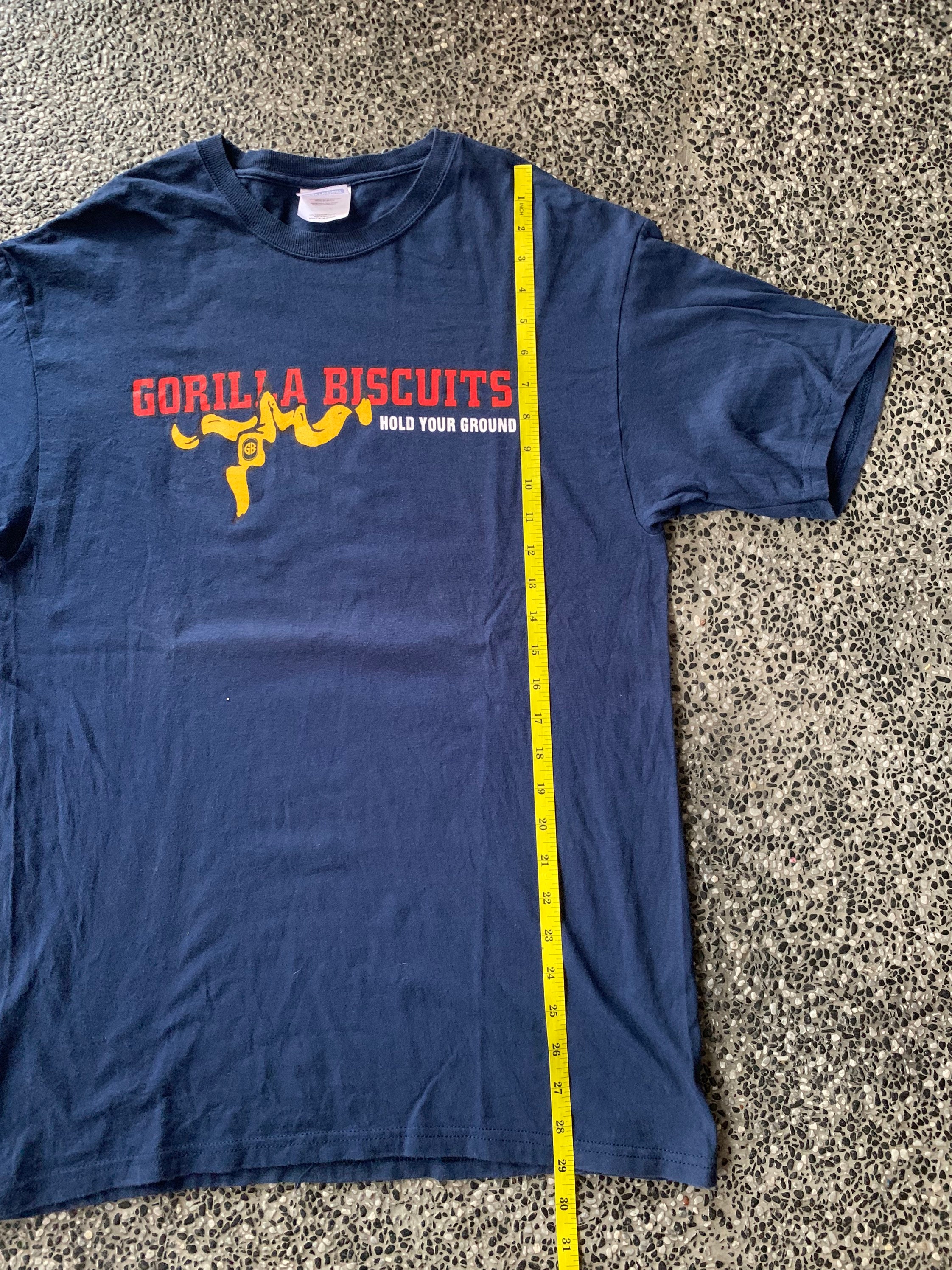 買取 おすすめ GORILLA BISCUITS Tシャツ hold your ground 紺M 