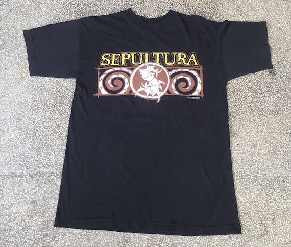 Rare !! Vintage Sepultura 90s Against T shirt