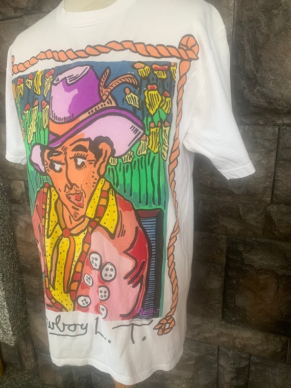 Vintage 90s Myles Maillie Cowboys Graphic Art T Shirt - Etsy