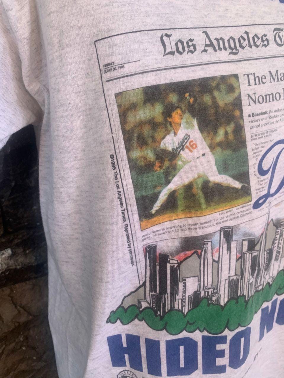 ロサンゼルス・ドジャース トルネードTシャツ ヴィンテージ 90年代 ドジャース MLB フロントページ 野茂英雄