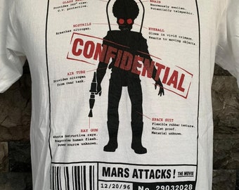 Vintage Mars Attacks American comic science fiction movie t shirt
