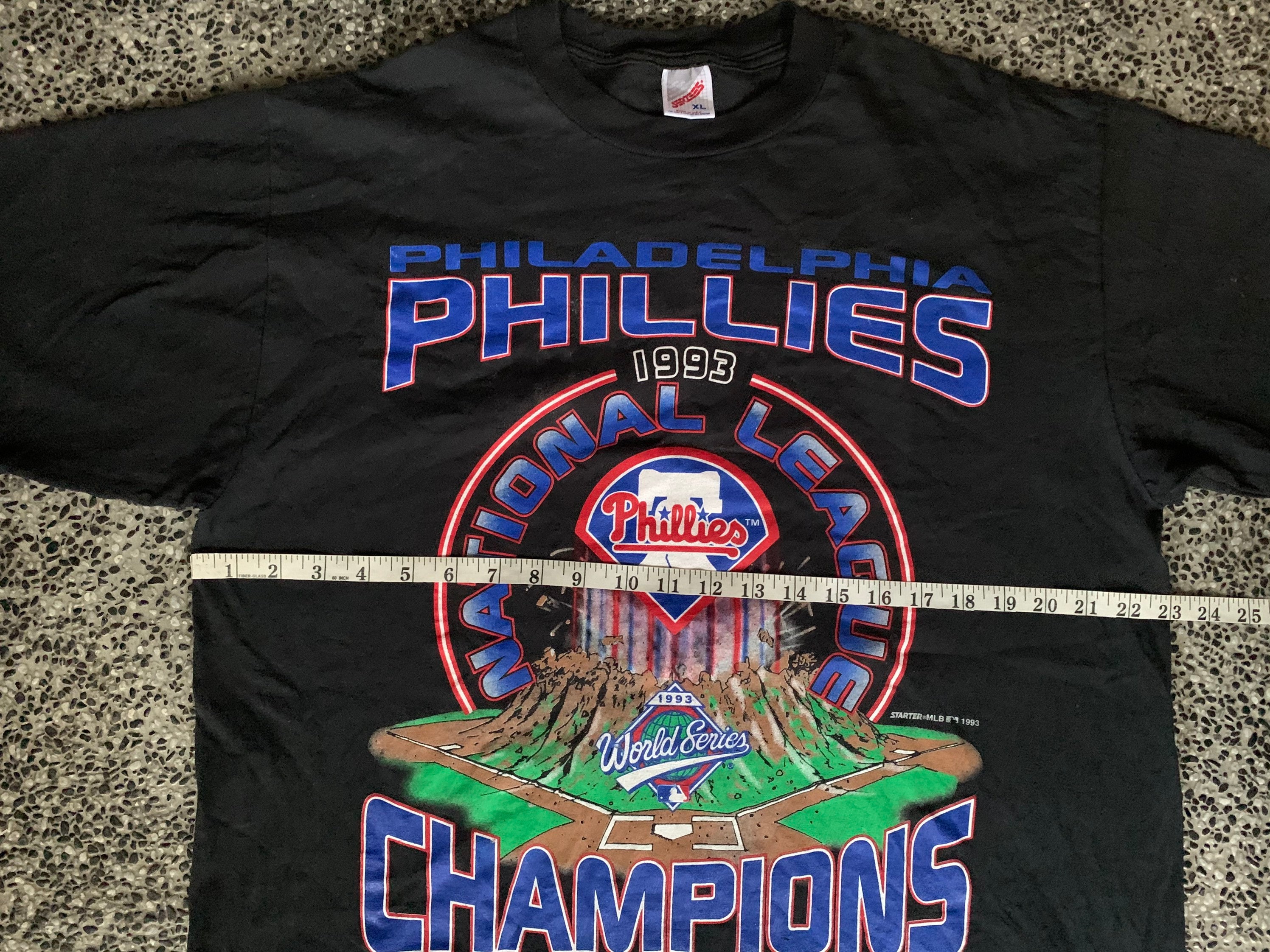 Vintage 1993 MLB Philadelphia Phillies Cartoon World Series Shirt - Trends  Bedding