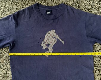 Vintage 90s Stussy Monogram Skateboard Distressed T-shirt - Etsy