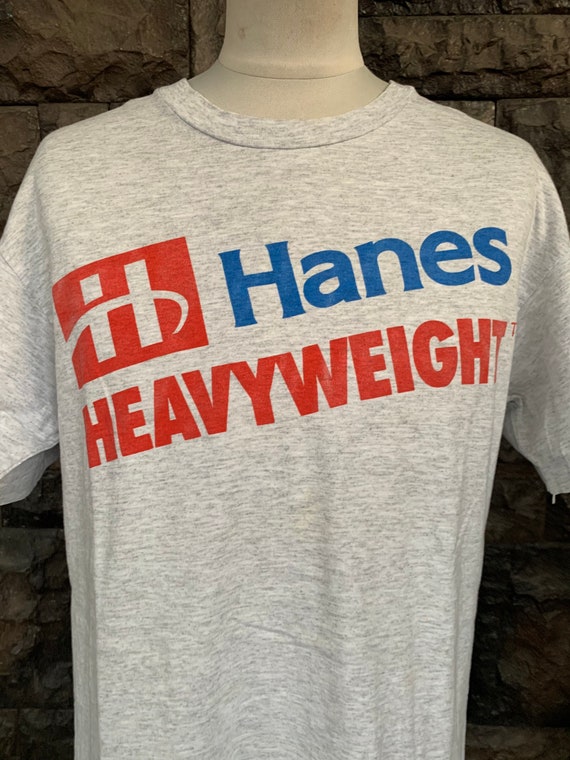 Vintage 90s Hanes Heavyweight Big Logo T Shirt - Etsy