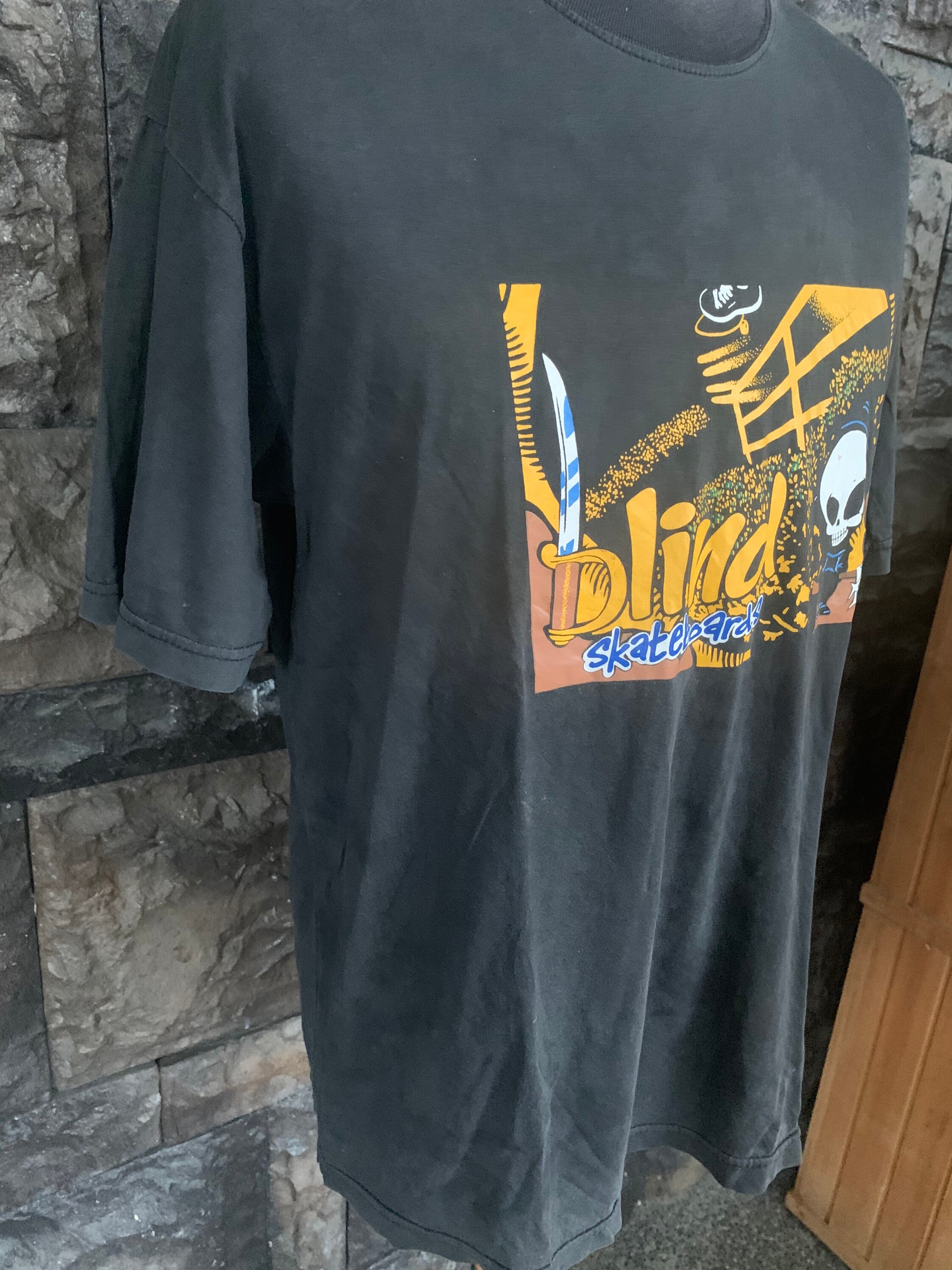 Vintage Blind Skateboards Distressed T Shirt Etsy