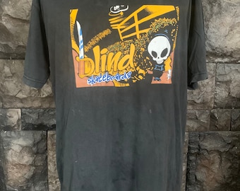 Vintage Blind Skateboards Distressed T Shirt Etsy