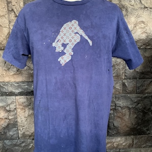 Vintage 90s Stussy Monogram Skateboard Distressed t-shirt