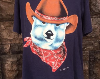 Vintage 90-tals Coca Cola Polar Bear Coke T-shirt