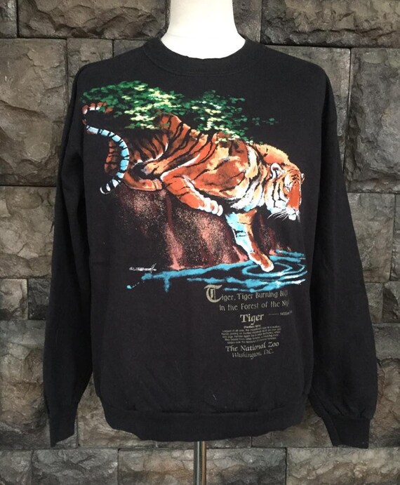 Vintage 90s sweatshirt habitat tiger internationa