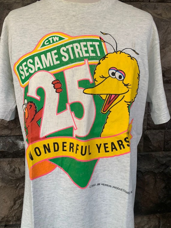 Vintage 90s Sesame Street 25th Anniversary T-shirt - Etsy