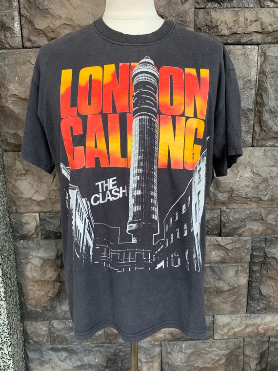 \"the clash punk rook t-シャツ\" Original Vintage Punk Rock T Shirt the Clash 1977 No Elvis W
