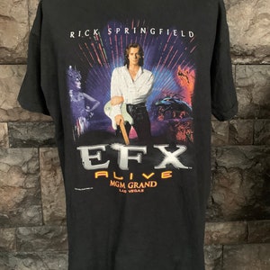 Maglietta vintage 2001 Rick Springfield EFX Alive MGM Grand Las Vegas