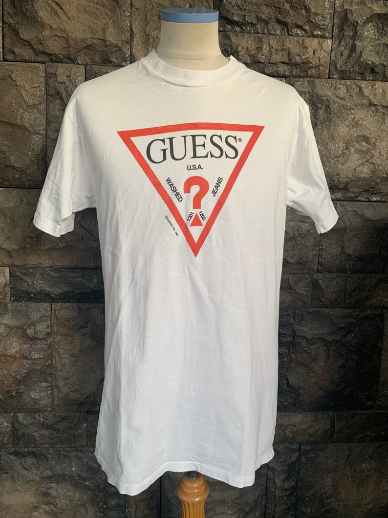 Vintage 90s Guess Big Logo by Georges Marciano T Shirt - Etsy