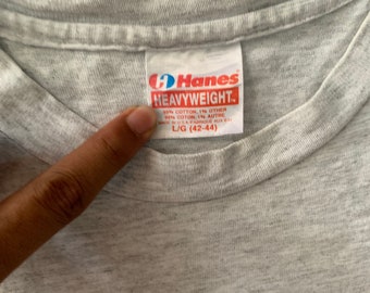 Vintage 90s Hanes Heavyweight Big Logo T Shirt - Etsy