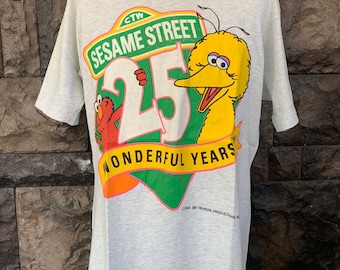 Vintage 90s Sesame Street 25th Anniversary T-Shirt