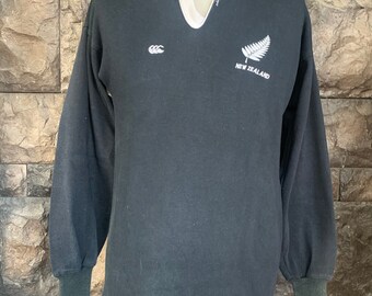 Vintage 80s canterbury new zealand rugby jersey collectible