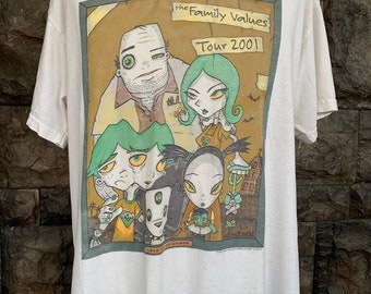 Vintage 2001 Family Values Tour Shirt L Size Linkin Park Stone